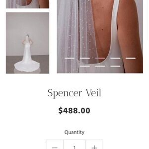 Spencer Veil - White Sheer Dot Embellished Bridal Veil